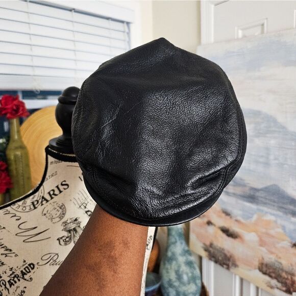 VTG Wilson Leather Unisex Cabbie Style News Boy Hat. - Picture 1 of 16
